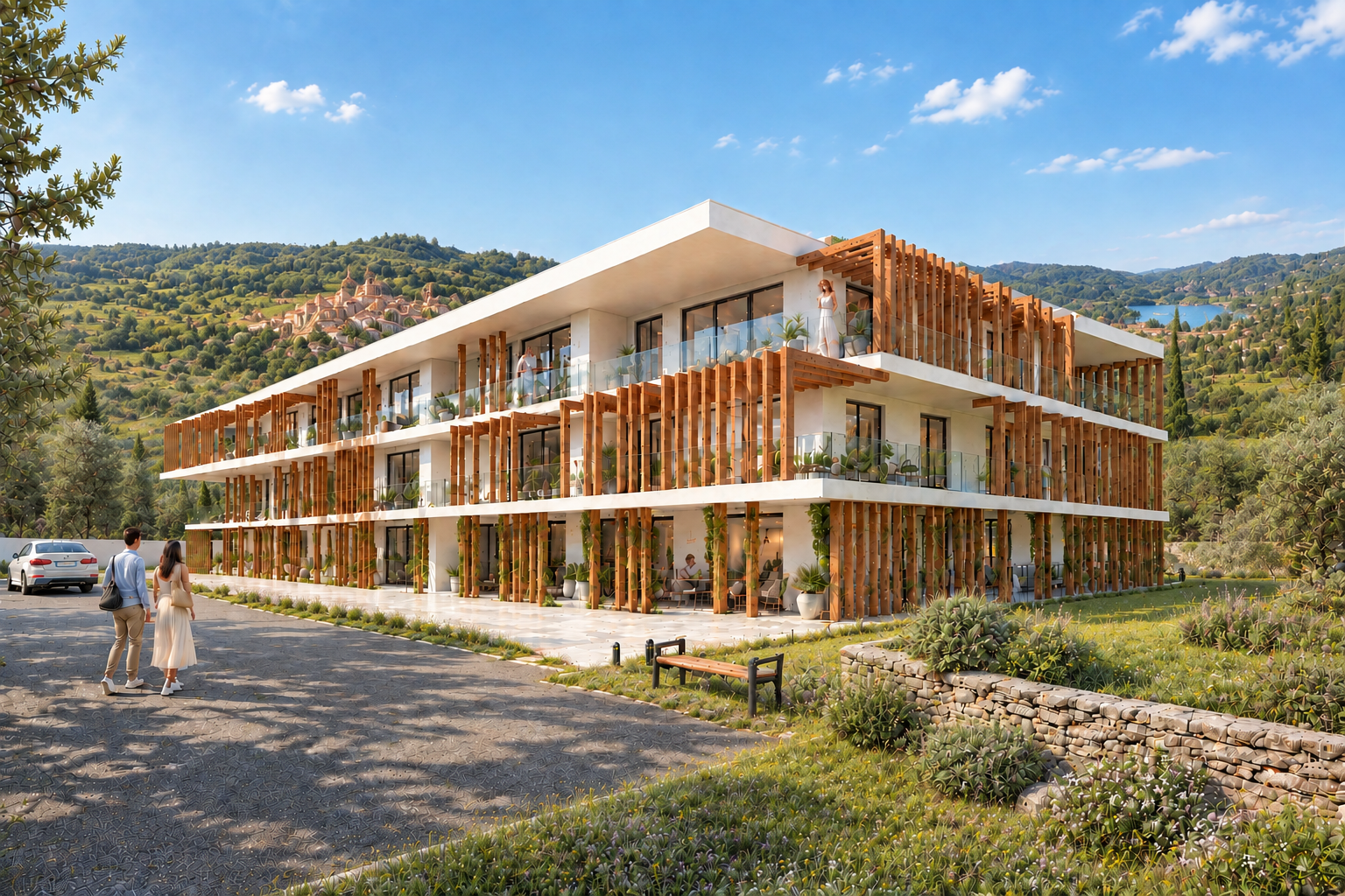 Vue extérieure du complexe résidentiel à Claix