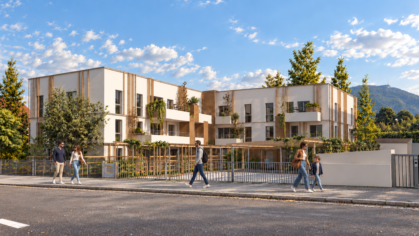 Vue extérieure des logements collectifs à Saint-Martin-d’Hères