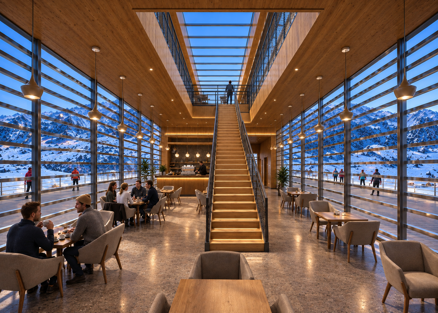 Vue intérieure du centre balnéaire avec spa à Val Thorens
